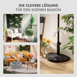 EASYmaxx Sonnenschirm mit UV-Schutz mit Sonnenschirmfuß rechteckig 230 x 140 cm in Grau, ideal für kleine Balkone und Terrassen.