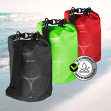 #DoYourOutdoor Dry Bag 5L - Schwarz, wasserdichter und robuster Outdoor-Rucksack mit verstellbarem Schultergurt und Rolltop-Verschluss.