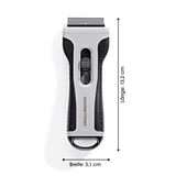 GOURMETmaxx Kochfeldschaber 13,2x5,1x2,2 cm schwarz/grau mit Soft-Touch-Griff und einziehbarer Klinge zur einfachen Fleckenentfernung.