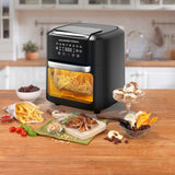 GOURMETmaxx 4in1-Heißluftfritteuse 11 L mit Touchdisplay, fettarm frittieren, Grillen, Ofen und Dörren für ganze Familie.