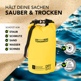 Where Tomorrow Dry Bag 10L - Style 01 - Gelb, wasserdichter und robuster Outdoor-Rucksack mit UV-Schutz und Rolltop-Verschluss.