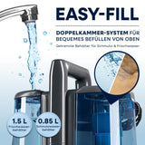 CLEANmaxx Polster- & Teppichreiniger Pro Power mit Easy-Fill Doppelkammer-System für Frisch- und Schmutzwasserbefüllung von oben.