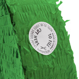 LUMALAND Pinata Set zum Befüllen inkl. Schläger & Augenbinde "Beat The Virus" grün/lila 50x50x15 cm mit Füllöffnung.