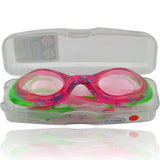 Kinder-Schwimmbrille #DoYourSwimming Flippo in Pink/Grün mit 100% UV-Schutz, Antibeschlag und robustem Kunststoff in praktischer Aufbewahrungsbox.