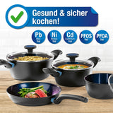 BRATmaxx Koch- & Bratset mit 3 Töpfen und 1 Pfanne, antihaftbeschichtet, aluminium, gesund & sicher kochen ohne Schadstoffe.