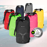 #DoYourOutdoor Dry Bag 10L - Schwarz robust, wasserdicht mit verstellbarem Schultergurt für sichere Aufbewahrung bei Outdoor-Abenteuern.