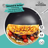 Rachs KOCHWERK Wok-Pfanne mit Wabenstruktur, Ø28 cm Antihaftbeschichtung, hoher Rand und gesundes fettarmes Braten auf allen Herdarten.