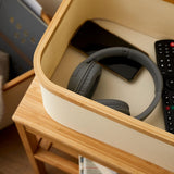 LUMALAND Aufbewahrungsboxen mit Bambus-Rahmen - 3er-Set - Taupe zur praktischen Ordnung von Alltagsgegenständen in verschiedenen Größen.