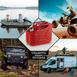 Oxid7 Kraftstoffkanister Metall mit Schraubverschluss - 10 Liter - Rot, vielseitig nutzbar für Outdoor, Auto, Quad und Camping.