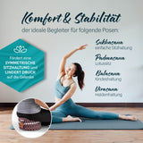 #DoYourYoga Yoga-Kissen Vishnu rund 30x30x15 cm mit Bio-Buchweizenschalen, ideal für Sukhasana, Padmasana, Balasana und Virasana.