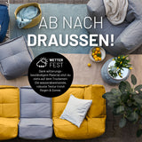 LUMALAND Sitzsack-Hocker Senfgelb, wetterfest, robust und wasserabweisend, kombinierbar mit modularem System, 200 L Fassungsvermögen