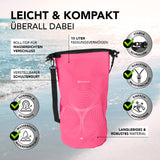 #DoYourOutdoor Dry Bag 10L - Pink, wasserdichter, robuster Rucksack mit UV-Schutz, verstellbarem Schultergurt und 10 Liter Fassungsvermögen.