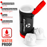 World Fitness Corebag Sandsack Carolous 15 kg mit gummierten Griffen, robustem Material, zwei Sandsäcken und wasserfestem Design.