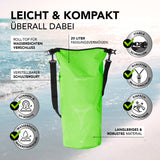 #DoYourOutdoor Dry Bag 20L - Grün wasserdichter Rucksack mit UV-Schutz, Rolltop-Verschluss, verstellbarem Schultergurt und robustem Material.