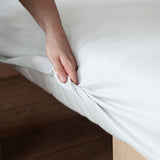 LUMALAND Comfort Jersey Spannbettlaken - 160 g/m² 100% Baumwolle - 180 x 200 cm - 200 x 200 cm - Weiß mit elastischem Rundum-Gummizug