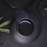 LUMALAND Teedose aus Gusseisen - Aufbewahrungsbox für Tee - 750 ml - Schwarz mit emaillierter Beschichtung und abnehmbarem Deckel.