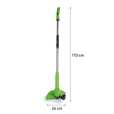 EASYmaxx Akku-Rasentrimmer - Grün mit verstellbarem Griff, Blumenschutz und einfachem Wechsel von Kabelbindern und Trimmfäden.