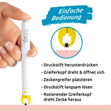 tickSAFE Zeckengreifer mit rotierendem Greiferkopf zur Anwendung am Menschen zieht Zecken schonend und einfach raus ohne Quetschen oder Ziehen
