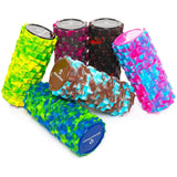 #DoYourFitness Faszienrolle Ishana Graffiti braun/blau, mittel-hart, mit Trainingsplan, zur Muskelentspannung und Faszienmassage.