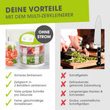 GOURMETmaxx Multi-Zerkleinerer mit Zugmechanismus mit 2 getrennten 250ml Behältern für müheloses Zerkleinern ohne Strom.