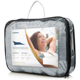 LUMALAND Sonnensegel 100% HDPE mit Stabilisator, UV-Schutz, Quadrat 5 x 5 Meter, Hellgrau, reißfest und pflegeleicht verpackt.