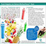 #DoYourFitness Wasserflasche/Trinkflasche für Fruchtschorlen 700 ml Pink aus BPA-freiem Tritan mit integriertem Fruchtkorb und praktischem Trinkverschluss.