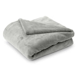 LUMALAND Kuscheldecke - 220x240 cm, hellgraue weiche Coral-Fleece Decke, vielseitig als Sofadecke oder Tagesdecke nutzbar.