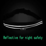 #DoYourFitness Laufgurt RunActive - schwarze Bauchtasche mit rotem Akzent und reflektierendem Streifen für sicheres Training bei Nacht