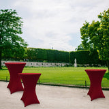 LUMALAND Stehtischhusse Tisch Bezug Husse Ø 80-85cm in Rot, elegante und pflegeleichte Stretch-Tischhusse für Events im Freien.