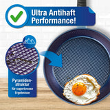BRATmaxx Aluminium-Pfanne + Pyramidenstruktur Ø 28 cm mit Antihaftbeschichtung und idealer Hitzeverteilung für fettarmes Braten.