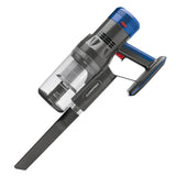 CLEANmaxx Kabelloser Hand- und Bodenstaubsauger mit Zyklontechnologie in Anthrazit-Blau, kompakt und handlich.