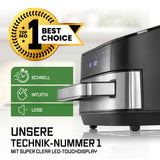 GOURMETmaxx Heißluftfritteuse mit XXL-Garfläche 7 L, Touchscreen, 10 Programmen, schnell, intuitiv und leise.