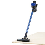 CLEAN Edition Akku-Zyklon-Staubsauger schwarz/blau, kabellos, 2 Saugstufen, HEPA-13-Filter, 800 ml Behälter, bis zu 45 Min Laufzeit.