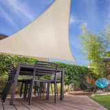 LUMALAND Sonnensegel 100% HDPE Dreieck 3x3x3 m in Creme, UV-Schutz, stabile Montage, ideal für Terrasse und Garten.