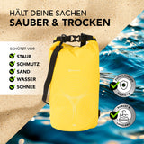 #DoYourOutdoor Dry Bag 10L Gelb wasserdichter robuster Rucksack schützt vor Staub, Wasser, Sand, Schnee für Outdoor-Abenteuer.