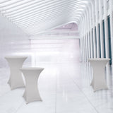 LUMALAND Stehtischhusse Ø 70-75 cm Silbergrau, 2er-Set, elegante, abwischbare und waschbare Tischtuchhusse für Stehtische und Bistrotische.