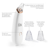 VITALmaxx Porenreiniger - weiß/rosegold mit verschiedenen Aufsätzen für Pickel, Mitesser und schwer erreichbare Gesichtspartien.