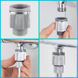 puregreen einstellbarer Wassersparer für die Dusche - chromfarben mit geriffelter Oberfläche zur einfachen Montage und Wasserersparnis bis 90%