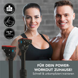 MAXXMEE Klimmzugstange ausziehbar von 75-97 cm schwarz, stabile Montage ohne Bohren, max. 200 kg belastbar, komfortable Schaumstoffummantelung.