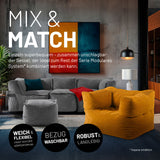 LUMALAND Modularer Sessel aus der Cord-Reihe, 96x72x70 cm, soft & waschbarer Bezug, Senfgelb, flexibel und robust.