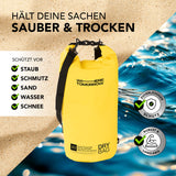 Where Tomorrow Dry Bag 20L - Style 01 - Gelb wasserdichter, robuster Outdoor-Rucksack schützt vor Staub, Schmutz, Sand, Wasser und Schnee.