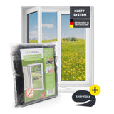 EASYmaxx Insect Protect Insektenschutzgitter mit Klettbefestigung für Fenster, einfache Montage ohne Bohren, klare Sicht, schützt vor Insekten.