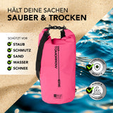 Where Tomorrow Dry Bag 20L - Style 02 - Pink wasserdichter Outdoor-Rucksack mit robustem Rolltop für sicheren Schutz vor Staub, Sand und Wasser.
