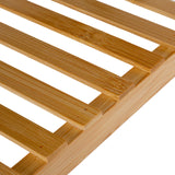 LUMALAND - Schuhregal aus Bambus mit Sitzbank 90x50x30 cm in Grau, stabile Bauweise, moderne naturnahe Bambus-Optik.