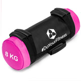 World Fitness Corebag Sandsack Carolous 8 kg in Schwarz und Pink mit robustem Nylonbezug für intensives Functional Training.