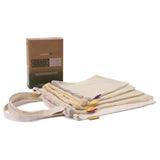 LUMALAND Einkaufsbeutel aus 100% Baumwolle - 4er-Set mit verschiedenen Größen, nachhaltig, wiederverwendbar und plastikfrei.