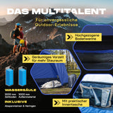 Where Tomorrow Pop up Familienzelt für 3 Personen - 10 Sek. Quick-up-Aufbau, wasserdicht mit geräumigem Vorzelt und praktischer Innentasche, blau.