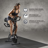 FitEngine Heimtrainer mit Expanderbändern - schwarz, ergonomisch für sicheres Cardio- und Armtraining mit verstellbarem Widerstand.