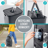 WELLENBORG Pfandflaschen-Sammelbehälter 100 l mit 2 Tragetaschen und Klettverschluss für einfaches Sammeln und Transportieren von Flaschen.