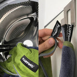 FLUFFINO® Hundehandtuch Mikrofaser 4er-Pack Grau & Grün, extra saugfähig, schnell trocknend, waschbar, praktisch mit Handtaschen, platzsparend.